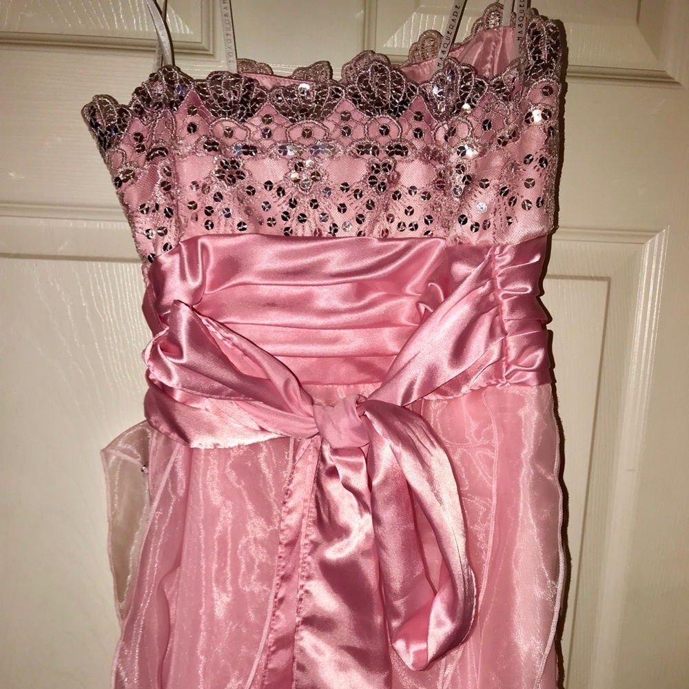 Pink sequin Princess PROM DRESS - Picture 7 of 8